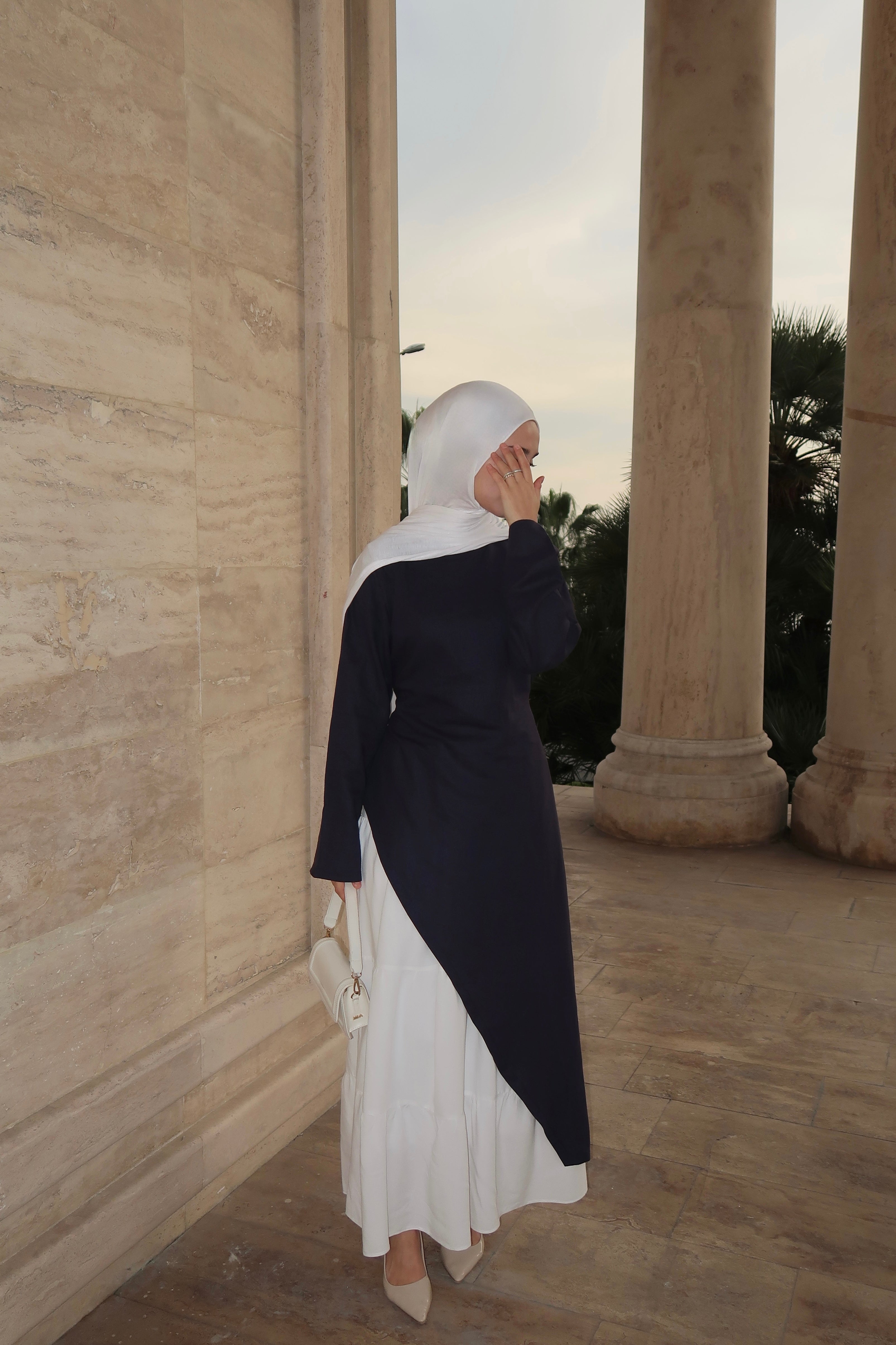 Asymmetrical Dress-Navy