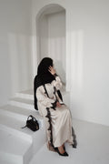 Lace Abaya Set-Beige