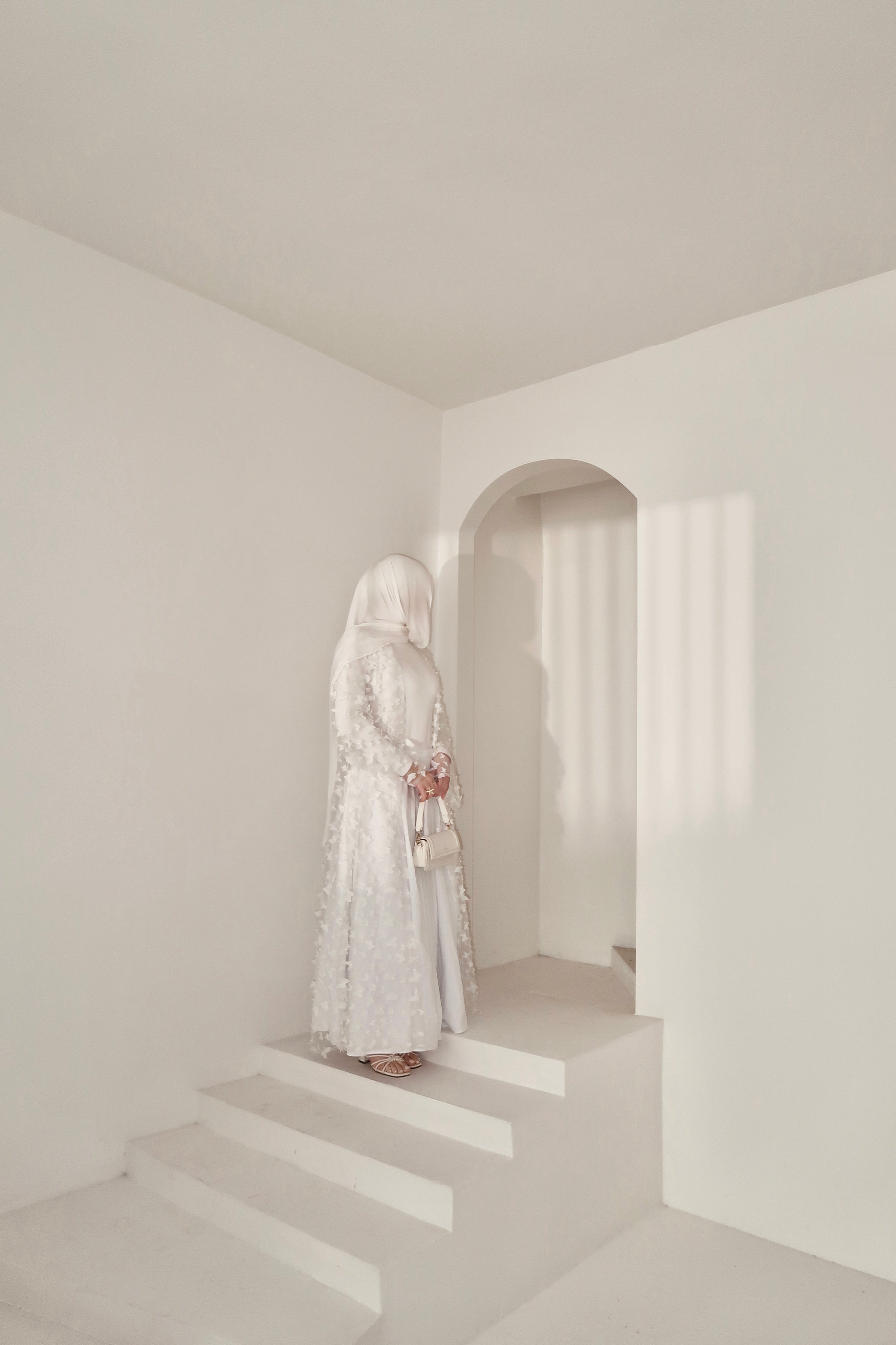 Butterfly Abaya-White