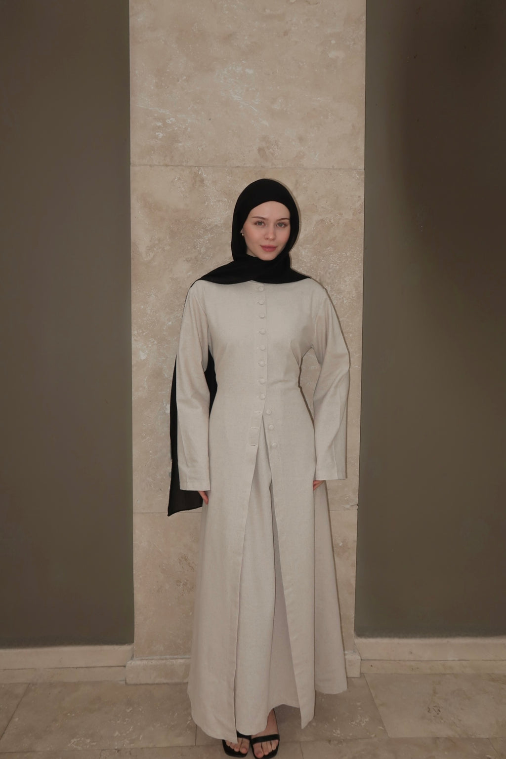 Sade Abaya Set-Beige