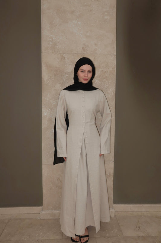 Sade Abaya Set-Beige