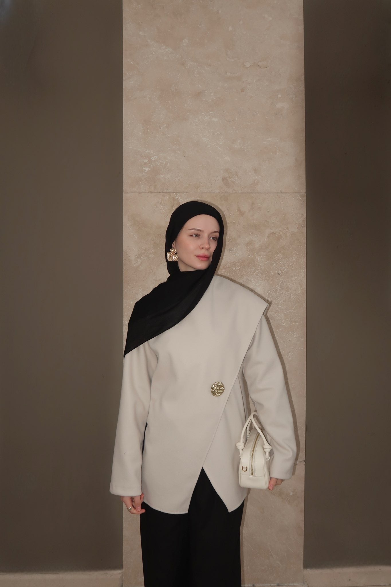 Scarf Blazer-Beige
