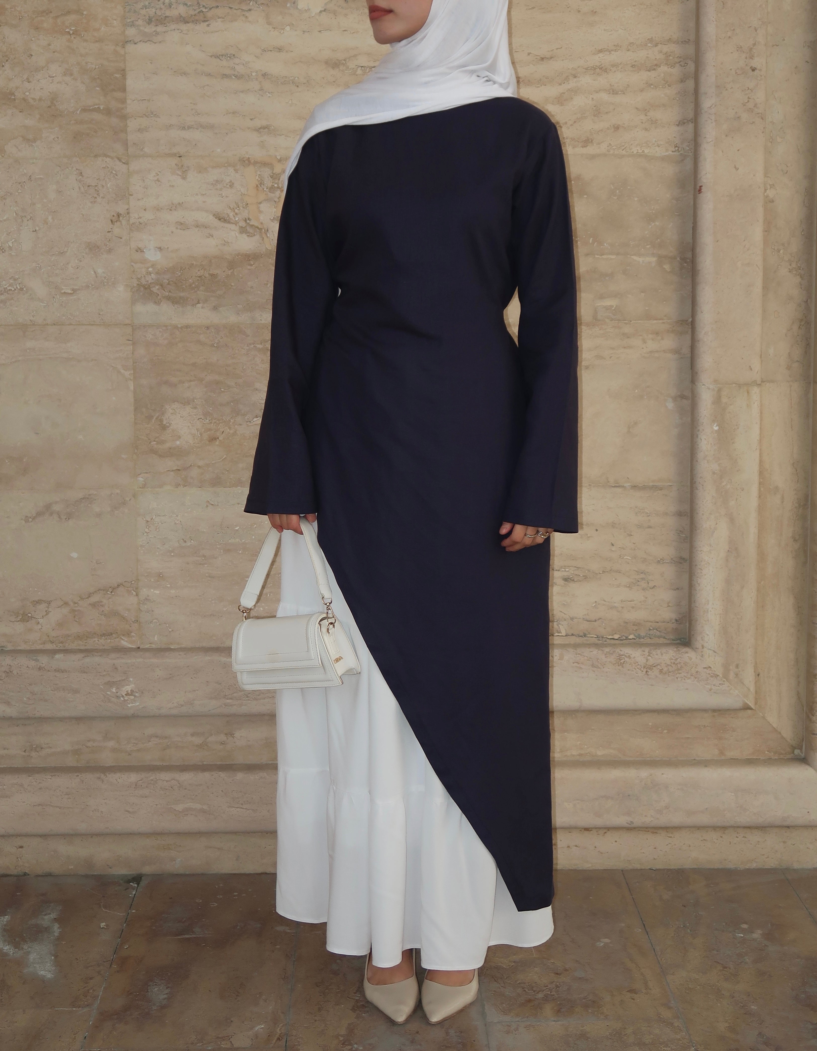 Asymmetrical Dress-Navy bemu Asymmetrical Dress-Navy bemu