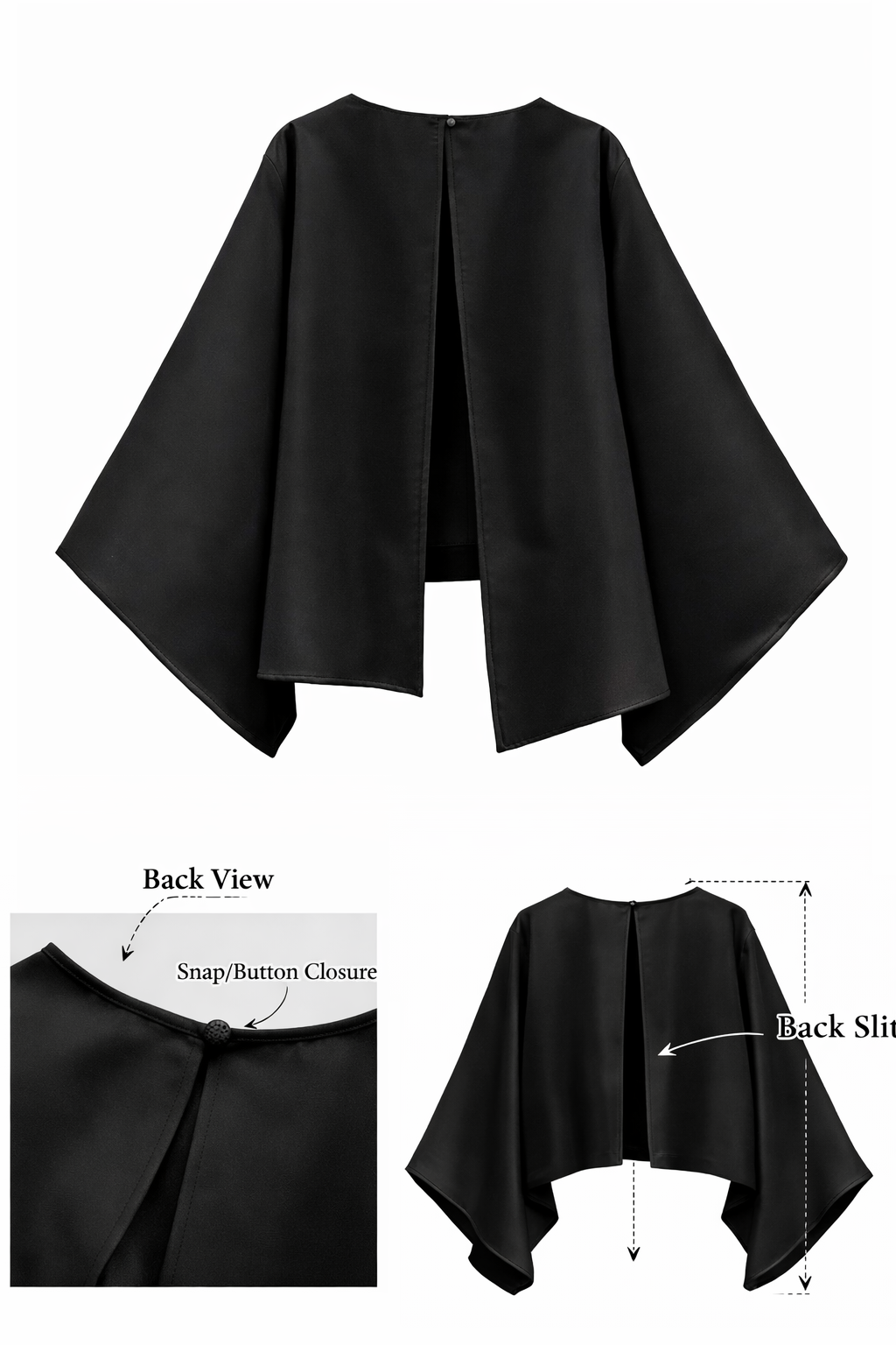 Silk Cape- Black
