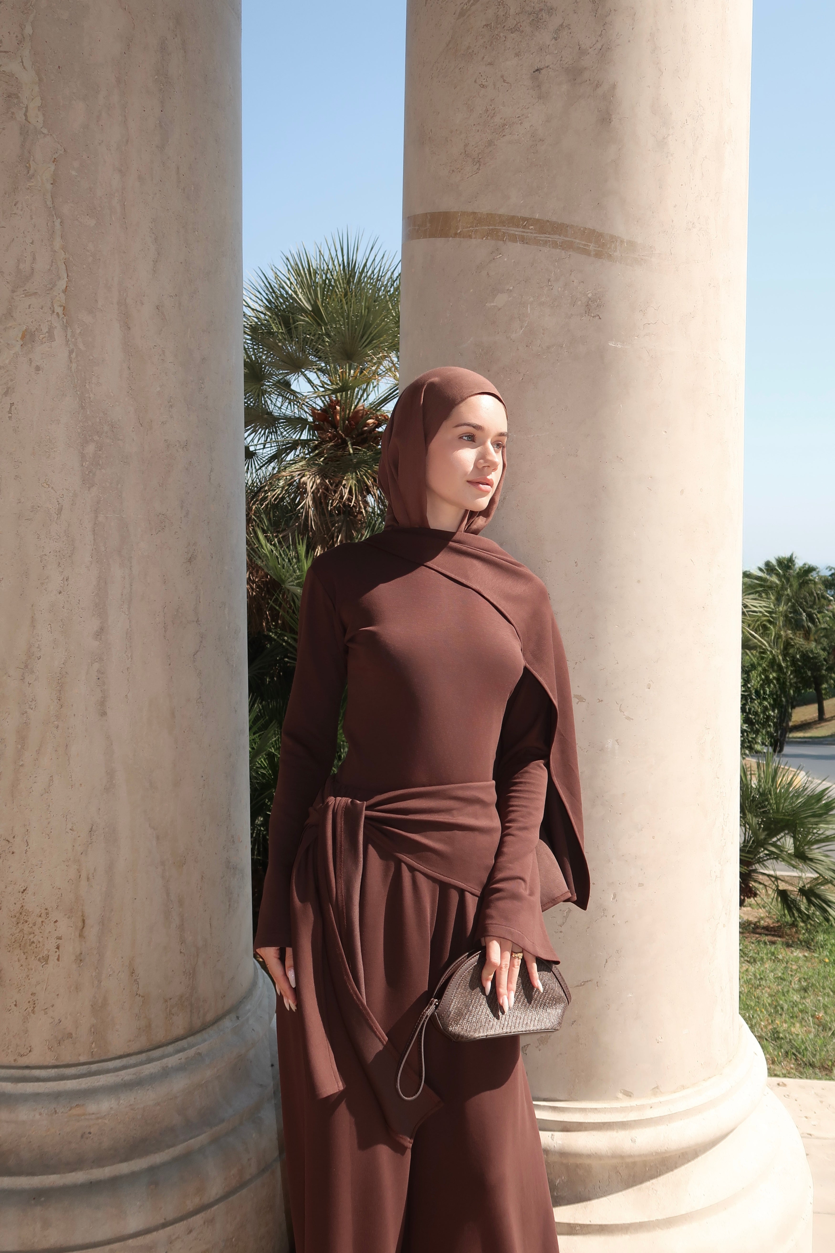 Scarf Trousers-Brown