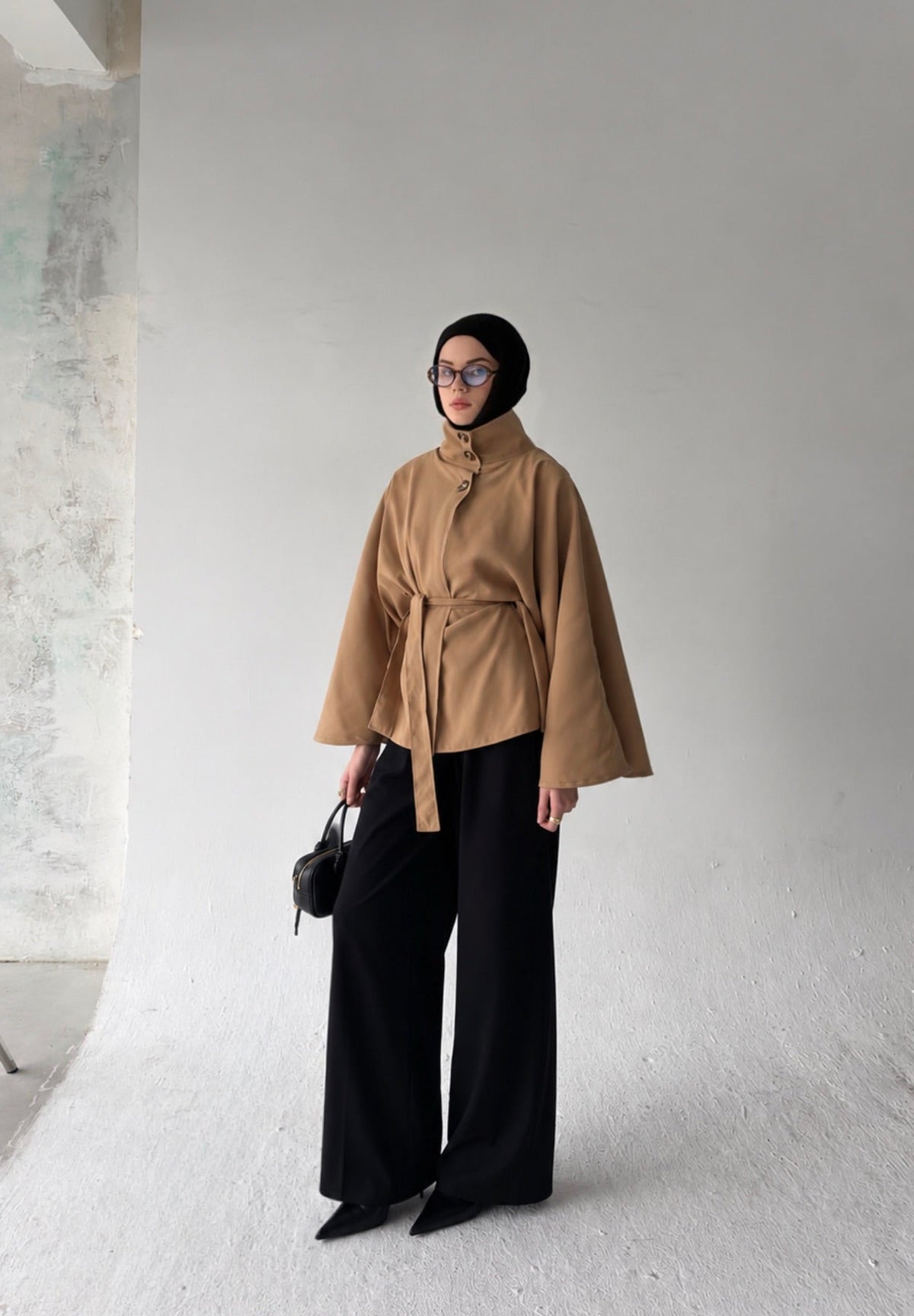Cape Trench Coat-Sand