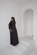 Polka Dot Abaya-Black