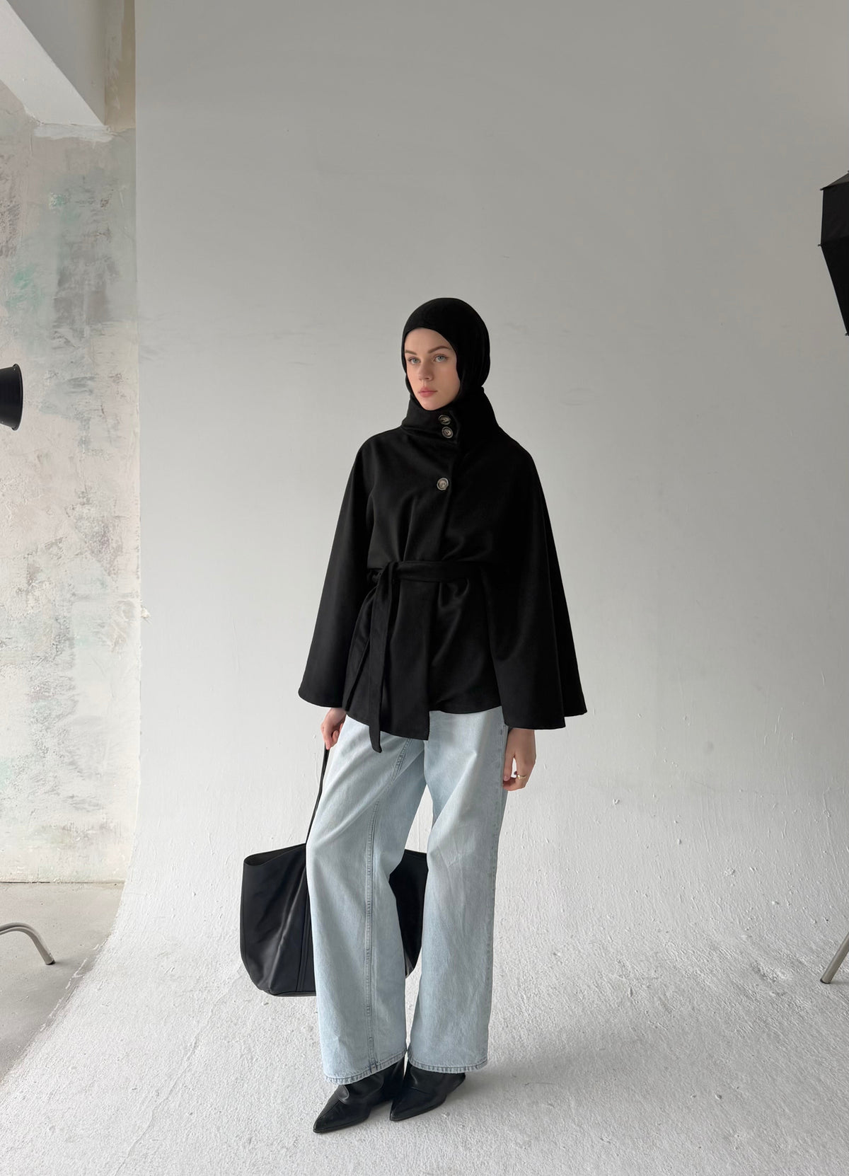 Cape Coat-Black