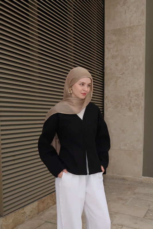 Fitted Cardigan-Black