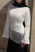 Fringe Top-Beige