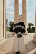 Lace Drape Top-Black