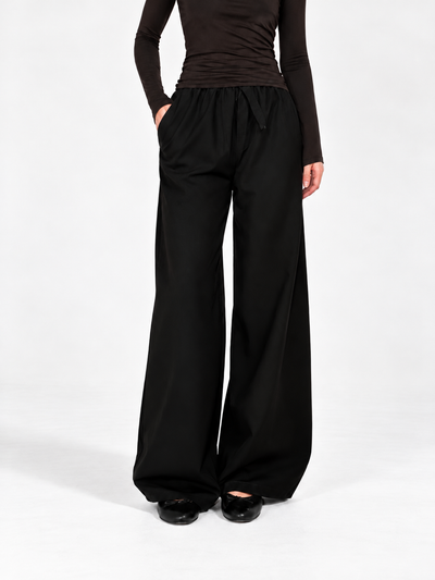 Linen Trousers-Black