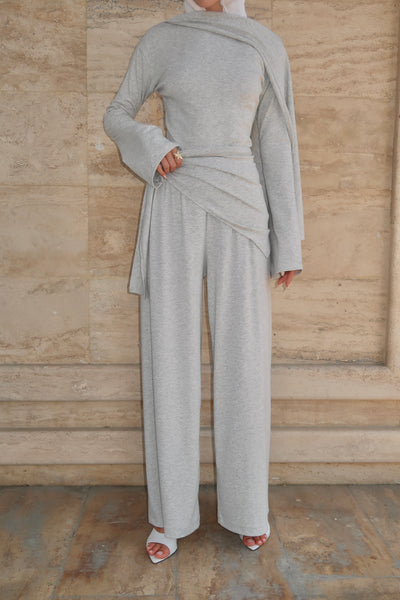 Scarf Trousers-Grey