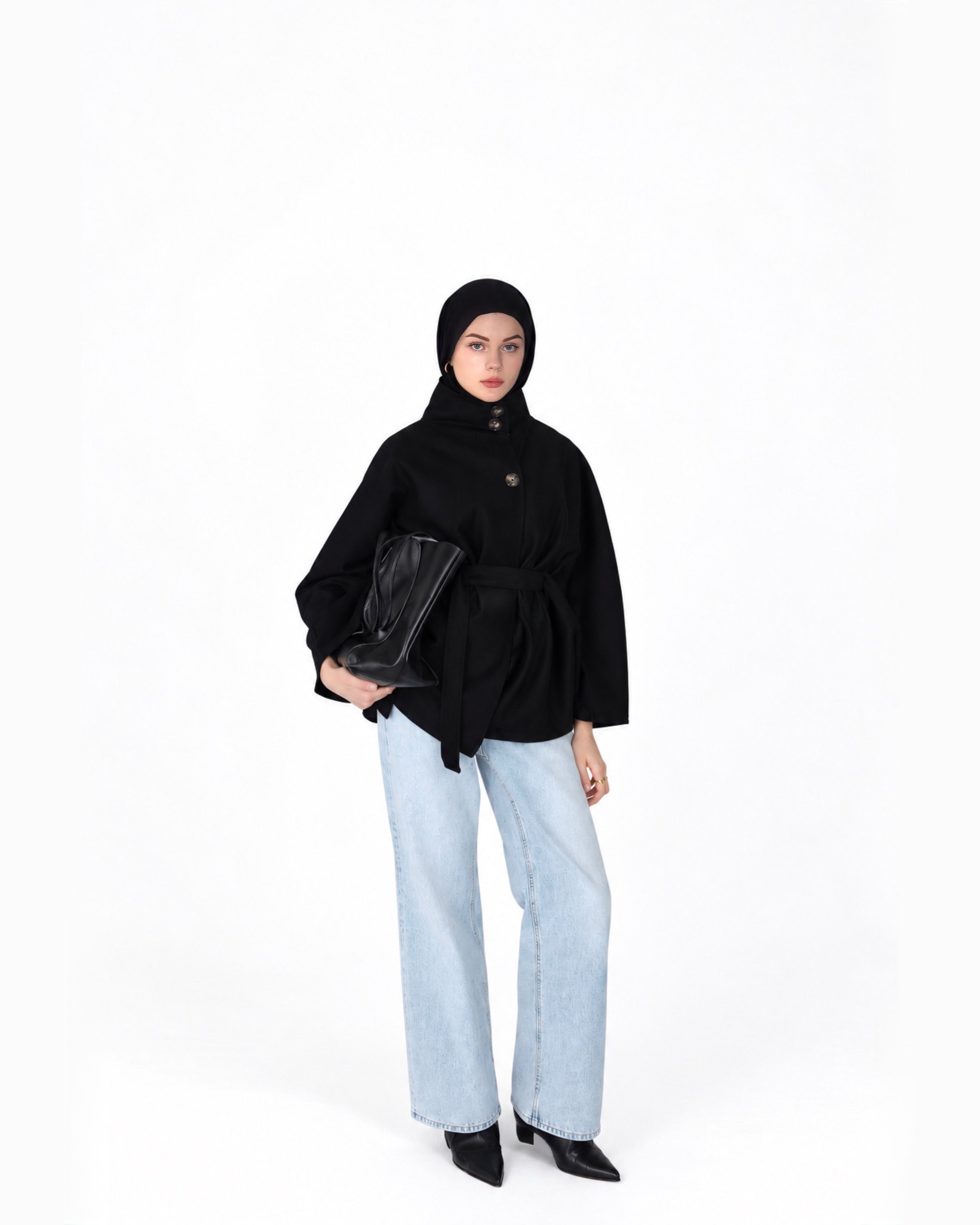 Cape Coat-Black