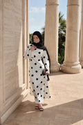 Polka Dot Maxi Dress-Beige