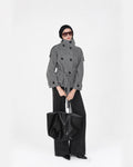 High Collar Coat-Grey