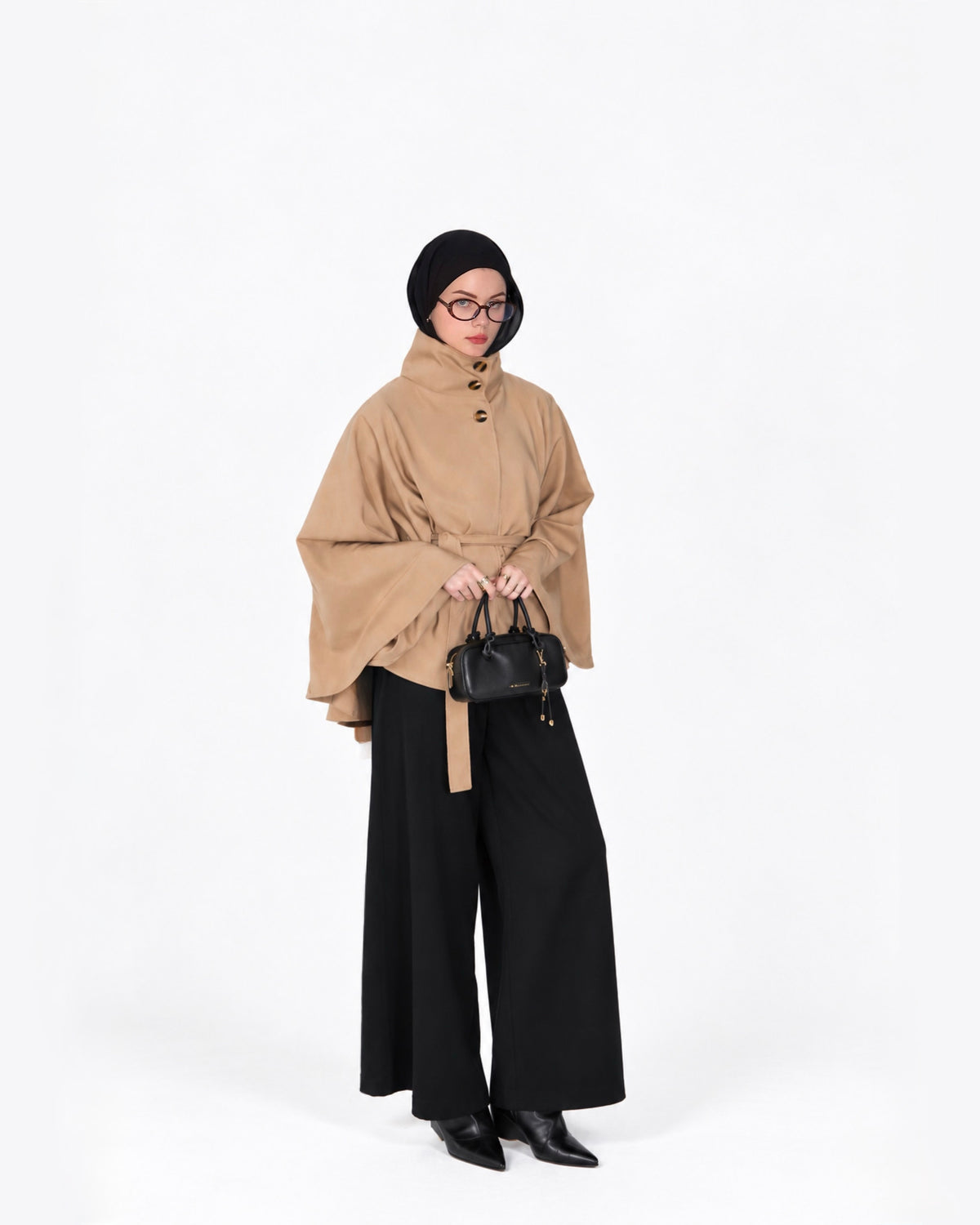 Cape Trench Coat-Sand