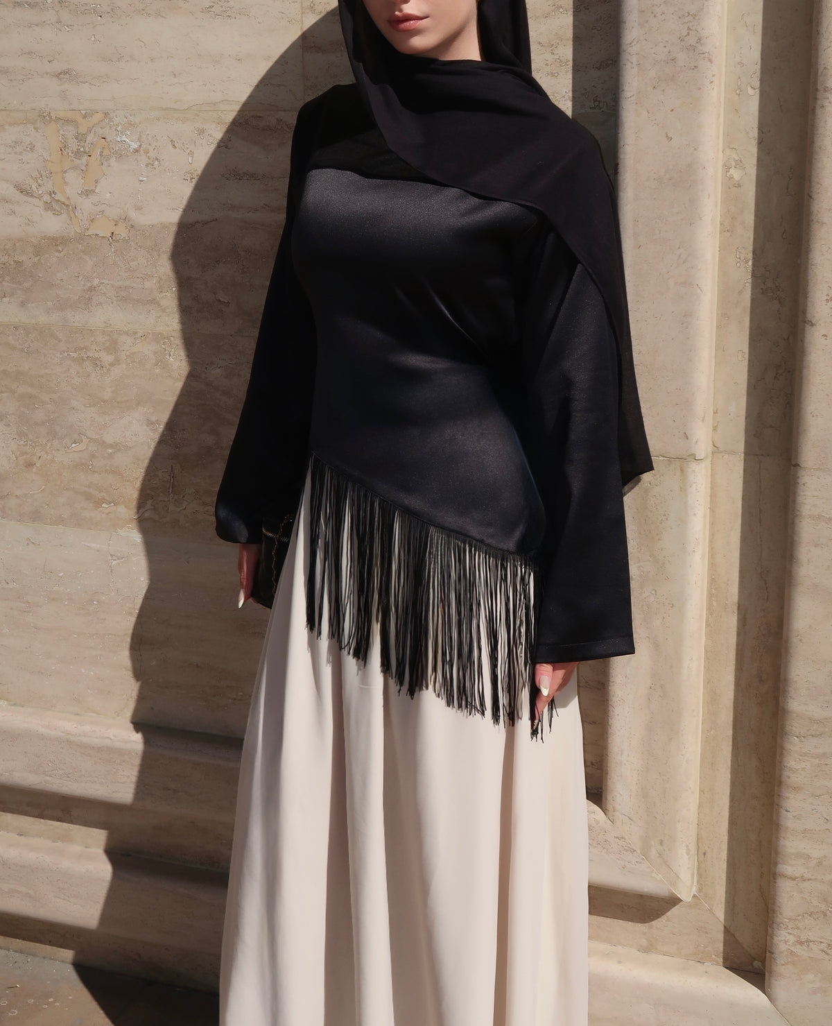 Fringe Top-Black
