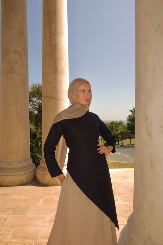 Asymmetrical Dress-Black