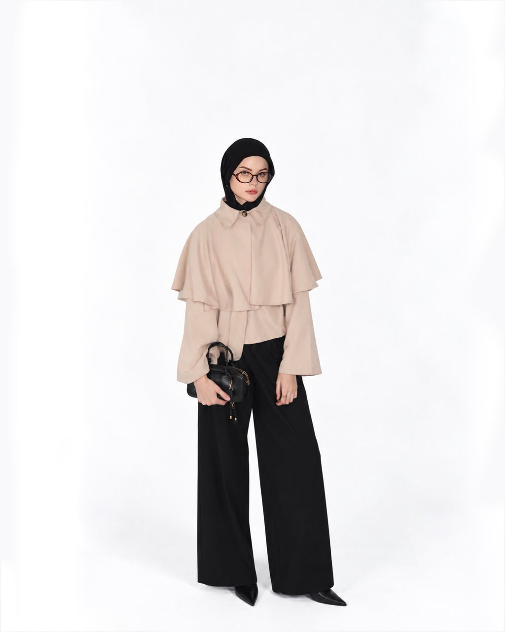 Drape Trench Coat-Beige