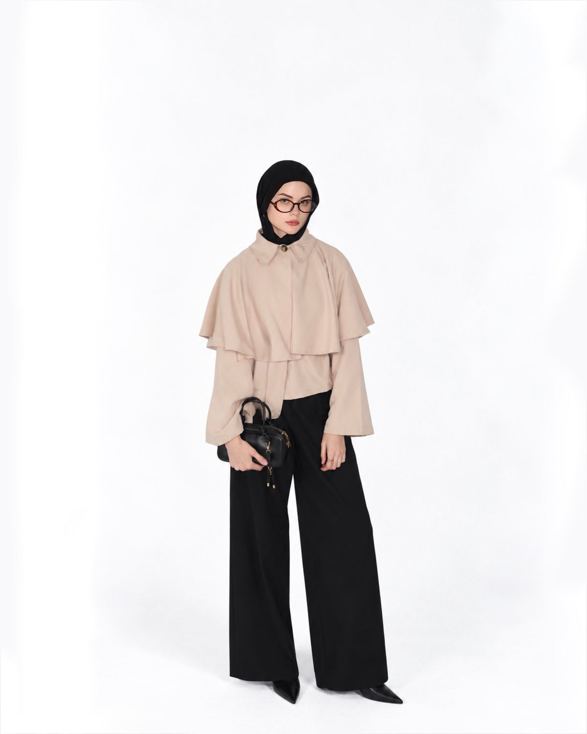 Drape Trench Coat-Beige